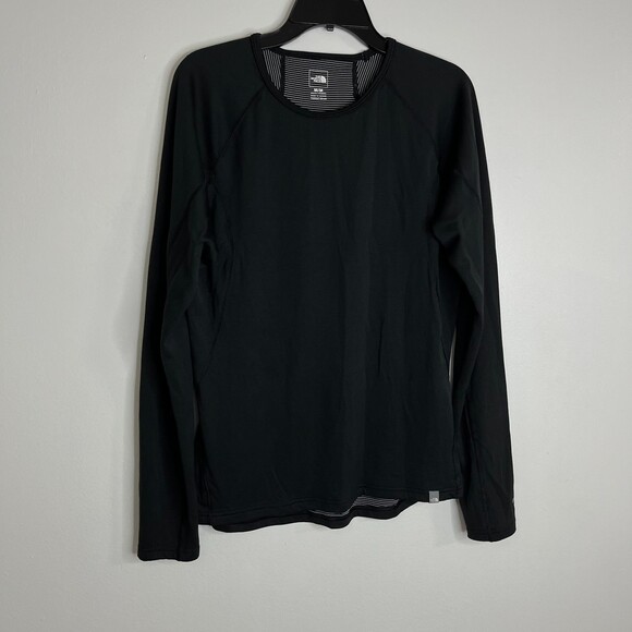 The Northface Men's Flashdry Shirt Long Sleeve Black Tee Activewear Outdoor Sz M - Picture 2 of 8